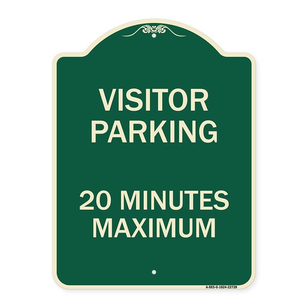 Visitor Parking Visitor Parking 20 Minutes Maximum Heavy-Gauge Alum Sign, 18" L, 24" H, G-1824-22728